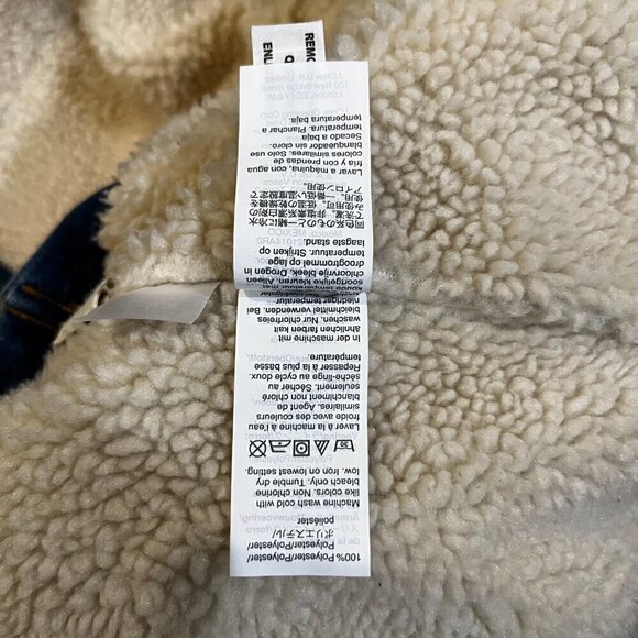MADEWELL Oversized Denim Jean Trucker Jacket Sherpa Edition Donaway Wash - XS - Picture 13 of 13